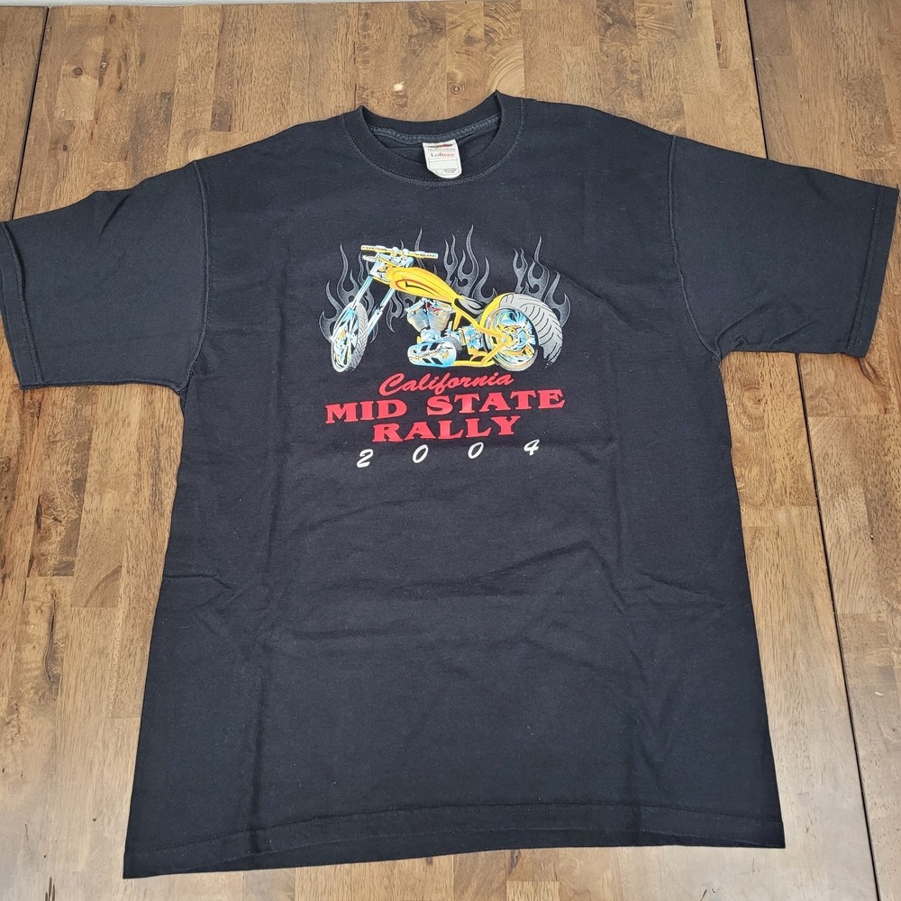 Vintage Y2K 2004 California Mid State Rally Motorcycle Chopper T Shirt Men's Lg